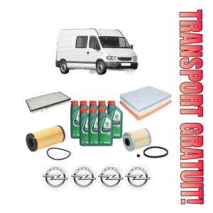 Set Pachet filtre revizie Bosch, 8 litrii ulei Castrol 10W40 OPEL MOVANO A Van (X70) 2.5 CDTI (FD) din 2003, 4x Stickere auto cu OPEL