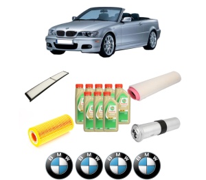 Set Pachet filtre revizie Bosch, 8 litrii ulei Castrol 5W30 BMW Seria 3 Convertible (E93) 325 d din 2007-2010, 4x Stickere auto cu BMW - Img 2