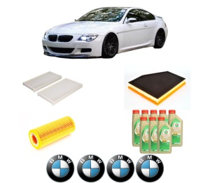 Set Pachet filtre revizie Bosch, 8 litrii ulei Castrol 5W30 BMW Seria 6 Convertible (E64) 635 d din 2007-2010, 4x Stickere auto cu BMW - Img 2