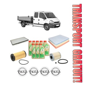 Set Pachet filtre revizie Bosch, 8 litrii ulei Castrol 5W30 OPEL MOVANO A Platform/Chassis (X70) 2.5 CDTI (ED, HD, UD0, UD4) din 2006, 4x Stickere auto cu OPEL