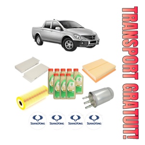 Set Pachet filtre revizie Bosch, 8 litrii ulei Castrol 5W30 SSANGYONG Actyon SPORTS I (QJ) 2.0 Xdi 4WD din 2007, 4x Stickere auto cu SSANGYONG