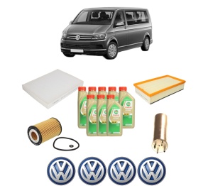 Set Pachet filtre revizie Bosch, 8 litrii ulei Castrol 5W30 Volkswagen MULTIVAN T6 (SGF, SGM, SGN, SHM, SHN) 2.0 TDI din 2015-2019, 4x Stickere auto cu Volkswagen - Img 2
