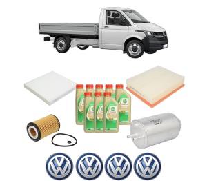 Set Pachet filtre revizie Bosch, 8 litrii ulei Castrol 5W30 Volkswagen CRAFTER Platform/Chassis (SZ_) 2.0 TDI 4motion (SZB, SZC, SZH, SZI, SZO, SZP, SZU, SZV) din 2017, 4x Stickere auto cu Volkswagen - Img 2