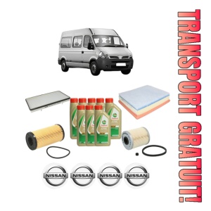 Set Pachet filtre revizie Bosch, 8 litrii ulei Castrol 5W40 NISSAN INTERSTAR Bus (X70) dCi 100 din 2006-2011, 4x Stickere auto cu NISSAN