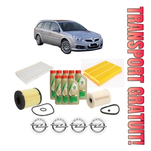 Set Pachet filtre revizie Bosch, 8 litrii ulei Castrol 5W40 OPEL VECTRA C Estate (Z02) 3.0 V6 CDTI (F35) din 2005-2008, 4x Stickere auto cu OPEL