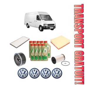 Set Pachet filtre revizie Bosch, 9 litrii ulei Castrol 5W40 Volkswagen LT 28-46 II Van (2DA, 2DD, 2DH) 2.8 TDI din 2002-2006, 4x Stickere auto cu Volkswagen
