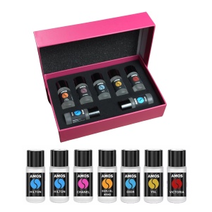 Set Parfumuri Auto AMOS Mini Pink, 7 Arome Premium 10ml, Rezerve Difuzor Auto, Persistență Îndelungată