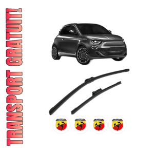 Set stergatoare ABARTH 500E Convertible (332_) din 2020-2023, pentru parbriz auto, 2 bucati, Bosch Aerotwin, din cauciuc siliconat rezistent, 4 Stickere Auto ABARTH