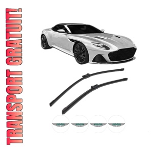 Set stergatoare ASTON MARTIN DBS Volante din 2007, pentru parbriz auto, 2 bucati, Bosch Aerotwin, din cauciuc siliconat rezistent, 4 Stickere Auto ASTON MARTIN