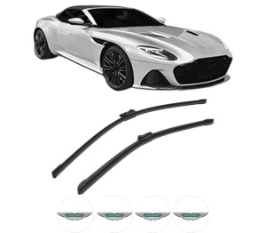 Set stergatoare ASTON MARTIN DBS Volante din 2007, pentru parbriz auto, 2 bucati, Bosch Aerotwin, din cauciuc siliconat rezistent, 4 Stickere Auto ASTON MARTIN v56229