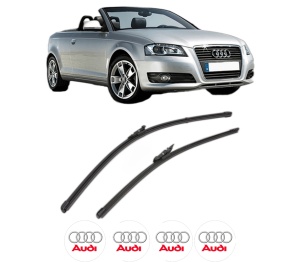 Set stergatoare AUDI A3 Convertible (8P7) din 2008-2013, pentru parbriz auto, 2 bucati, Valeo Silencio, din cauciuc siliconat rezistent, 4 Stickere Auto AUDI v36654
