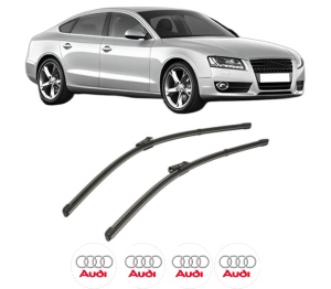Set stergatoare AUDI A5 Sportback (8TA) din 2009-2017, pentru parbriz auto, 2 bucati, Valeo Silencio Xtrm, din cauciuc siliconat rezistent, 4 Stickere Auto AUDI v35814