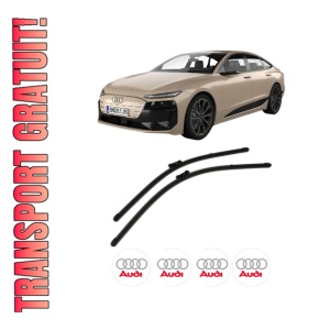 Set stergatoare AUDI A6 e-tron Sportback (GHA) din 2024, pentru parbriz auto, 2 bucati, Valeo Silencio Xtrm, din cauciuc siliconat rezistent, 4 Stickere Auto AUDI