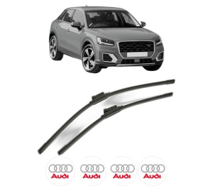 Set stergatoare AUDI Q2 (GAB, GAG) din 2016-2021, pentru parbriz auto, 2 bucati, Bosch Aerotwin, din cauciuc siliconat rezistent, 4 Stickere Auto AUDI v53169