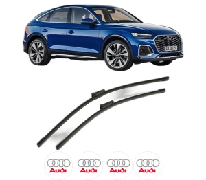 Set stergatoare AUDI Q5 Sportback (FYT) din 2020-2021, pentru parbriz auto, 2 bucati, Bosch Aerotwin, din cauciuc siliconat rezistent, 4 Stickere Auto AUDI v50144