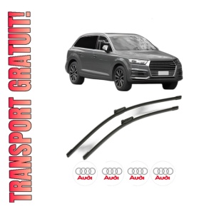 Set stergatoare AUDI Q7 Van (4MB, 4MG) din 2015-2019, pentru parbriz auto, 2 bucati, Bosch Aerotwin, din cauciuc siliconat rezistent, 4 Stickere Auto AUDI