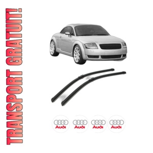 Set stergatoare AUDI TT (8N3) din 1998-2006, pentru parbriz auto, 2 bucati, Bosch Aerotwin, din cauciuc siliconat rezistent, 4 Stickere Auto AUDI