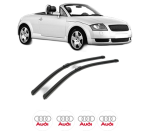 Set stergatoare AUDI TT Roadster (8N9) din 1999-2006, pentru parbriz auto, 2 bucati, Bosch Aerotwin, din cauciuc siliconat rezistent, 4 Stickere Auto AUDI v43749