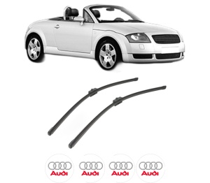 Set stergatoare AUDI TT Roadster (8N9) din 1999-2006, pentru parbriz auto, 2 bucati, Valeo Silencio Xtrm, din cauciuc siliconat rezistent, 4 Stickere Auto AUDI v40074