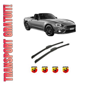 Set stergatoare auto ABARTH 124 Spider din 2016, pentru parbriz auto, 2 bucati, Bosch Aerotwin Retrofit, din cauciuc siliconat rezistent, 4 Stickere Auto ABARTH