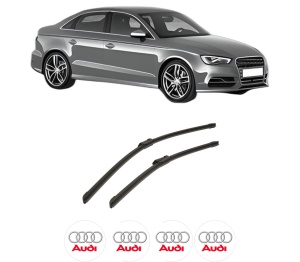 Set stergatoare auto AUDI A3 Limousine (8VS, 8VM) din 2013-2020, pentru parbriz auto, 2 bucati, Bosch Aerotwin, din cauciuc siliconat rezistent, 4 Stickere Auto AUDI - Img 2