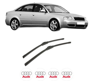 Set stergatoare auto AUDI A6 C5 (4B2, 4B4) din 1997-2005, pentru parbriz auto, 2 bucati, Bosch Aerotwin, din cauciuc siliconat rezistent, 4 Stickere Auto AUDI - Img 2
