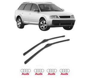 Set stergatoare auto AUDI ALLROAD C5 (4BH) din 2000-2005, pentru parbriz auto, 2 bucati, Bosch Aerotwin, din cauciuc siliconat rezistent, 4 Stickere Auto AUDI - Img 2