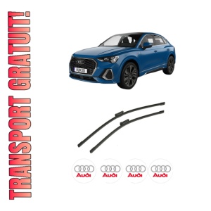 Set stergatoare auto AUDI Q3 Sportback (F3N) din 2019-2021, pentru parbriz auto, 2 bucati, Bosch Aerotwin, din cauciuc siliconat rezistent, 4 Stickere Auto AUDI