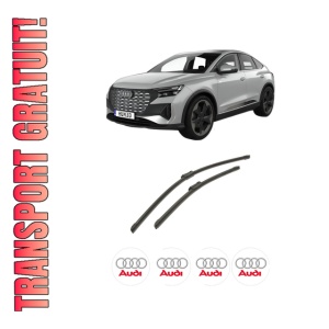 Set stergatoare auto AUDI Q4 E-TRON SUV (F4B) din 2021, pentru parbriz auto, 2 bucati, Bosch Aerotwin, din cauciuc siliconat rezistent, 4 Stickere Auto AUDI