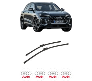 Set stergatoare auto AUDI Q5 (GUB) din 2025, pentru parbriz auto, 2 bucati, Bosch Aerotwin, din cauciuc siliconat rezistent, 4 Stickere Auto AUDI - Img 2