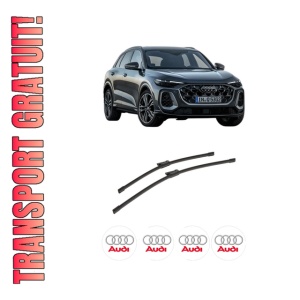 Set stergatoare auto AUDI Q5 (GUB) din 2025, pentru parbriz auto, 2 bucati, Bosch Aerotwin, din cauciuc siliconat rezistent, 4 Stickere Auto AUDI