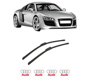 Set stergatoare auto AUDI R8 (422, 423) din 2007-2015, pentru parbriz auto, 2 bucati, Bosch Aerotwin, din cauciuc siliconat rezistent, 4 Stickere Auto AUDI - Img 2