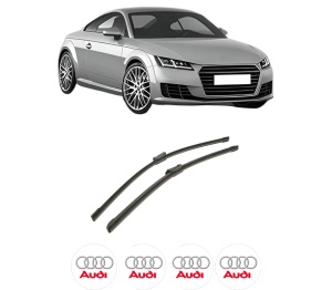 Set stergatoare auto AUDI TT (FV3, FVP) din 2014-2021, pentru parbriz auto, 2 bucati, Bosch Aerotwin, din cauciuc siliconat rezistent, 4 Stickere Auto AUDI - Img 2