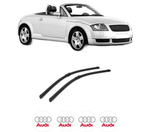 Set stergatoare auto AUDI TT Roadster (8N9) din 1999-2006, pentru parbriz auto, 2 bucati, Bosch Aerotwin, din cauciuc siliconat rezistent, 4 Stickere Auto AUDI - Img 2