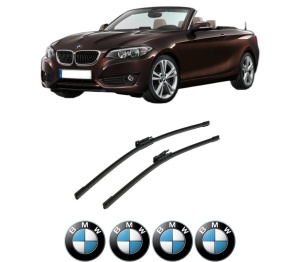 Set stergatoare auto BMW Seria 2 Convertible (F23) din 2014-2021, pentru parbriz auto, 2 bucati, Bosch Aerotwin, din cauciuc siliconat rezistent, 4 Stickere Auto BMW Seria - Img 2