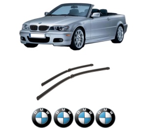 Set stergatoare auto BMW Seria 3 Convertible (E93) din 2006-2013, pentru parbriz auto, 2 bucati, Bosch Aerotwin, din cauciuc siliconat rezistent, 4 Stickere Auto BMW Seria - Img 2