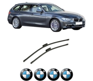 Set stergatoare auto BMW Seria 3 Touring (F31) din 2012-2019, pentru parbriz auto, 2 bucati, Bosch Aerotwin Multi, din cauciuc siliconat rezistent, 4 Stickere Auto BMW Seria - Img 2