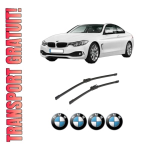 Set stergatoare auto BMW Seria 4 Coupe (F32, F82) din 2013-2020, pentru parbriz auto, 2 bucati, Bosch Aerotwin, din cauciuc siliconat rezistent, 4 Stickere Auto BMW Seria