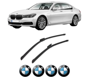 Set stergatoare auto BMW Seria 7 (G11, G12) din 2015-2022, pentru parbriz auto, 2 bucati, Bosch Aerotwin Multi, din cauciuc siliconat rezistent, 4 Stickere Auto BMW Seria - Img 2