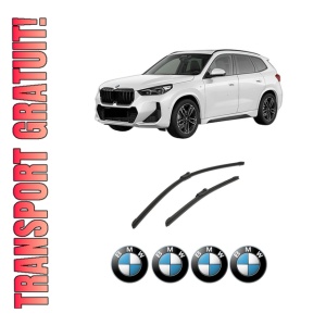 Set stergatoare auto BMW Seria X1 (U11) din 2022-2024, pentru parbriz auto, 2 bucati, Bosch Aerotwin, din cauciuc siliconat rezistent, 4 Stickere Auto BMW Seria