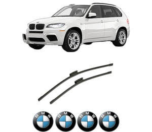 Set stergatoare auto BMW Seria X5 (E70) din 2006-2013, pentru parbriz auto, 2 bucati, Bosch Aerotwin Multi, din cauciuc siliconat rezistent, 4 Stickere Auto BMW Seria - Img 2