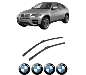 Set stergatoare auto BMW Seria X6 (E71, E72) din 2007-2014, pentru parbriz auto, 2 bucati, Bosch Aerotwin, din cauciuc siliconat rezistent, 4 Stickere Auto BMW Seria - Img 2