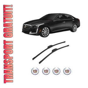 Set stergatoare auto CADILLAC CTS din 2002-2015, pentru parbriz auto, 2 bucati, Bosch Aerotwin Retrofit, din cauciuc siliconat rezistent, 4 Stickere Auto CADILLAC