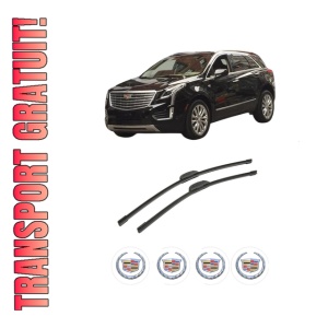Set stergatoare auto CADILLAC XT5 din 2016, pentru parbriz auto, 2 bucati, Bosch Aerotwin Retrofit, din cauciuc siliconat rezistent, 4 Stickere Auto CADILLAC