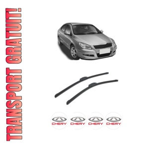 Set stergatoare auto CHERY COWIN 3 din 2010-2014, pentru parbriz auto, 2 bucati, Bosch Aerotwin Retrofit, din cauciuc siliconat rezistent, 4 Stickere Auto CHERY