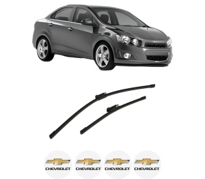 Set stergatoare auto CHEVROLET AVEO Saloon (T300) din 2011-2015, pentru parbriz auto, 2 bucati, Bosch Aerotwin Multi, din cauciuc siliconat rezistent, 4 Stickere Auto CHEVROLET - Img 2