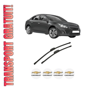 Set stergatoare auto CHEVROLET CRUZE (J300) din 2009-2018, pentru parbriz auto, 2 bucati, Bosch Aerotwin Retrofit, din cauciuc siliconat rezistent, 4 Stickere Auto CHEVROLET