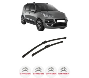 Set stergatoare auto CITROEN C3 PICASSO (SH_) din 2008-2017, pentru parbriz auto, 2 bucati, Bosch Aerotwin, din cauciuc siliconat rezistent, 4 Stickere Auto CITROEN - Img 2