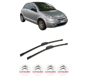 Set stergatoare auto CITROEN C3 Pluriel (HB_) din 2003-2004, pentru parbriz auto, 2 bucati, Bosch Aerotwin Retrofit, din cauciuc siliconat rezistent, 4 Stickere Auto CITROEN - Img 2