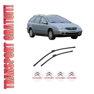 Set stergatoare auto CITROEN C5 I Estate Van (DE_) din 2002-2004, pentru parbriz auto, 2 bucati, Bosch Aerotwin, din cauciuc siliconat rezistent, 4 Stickere Auto CITROEN